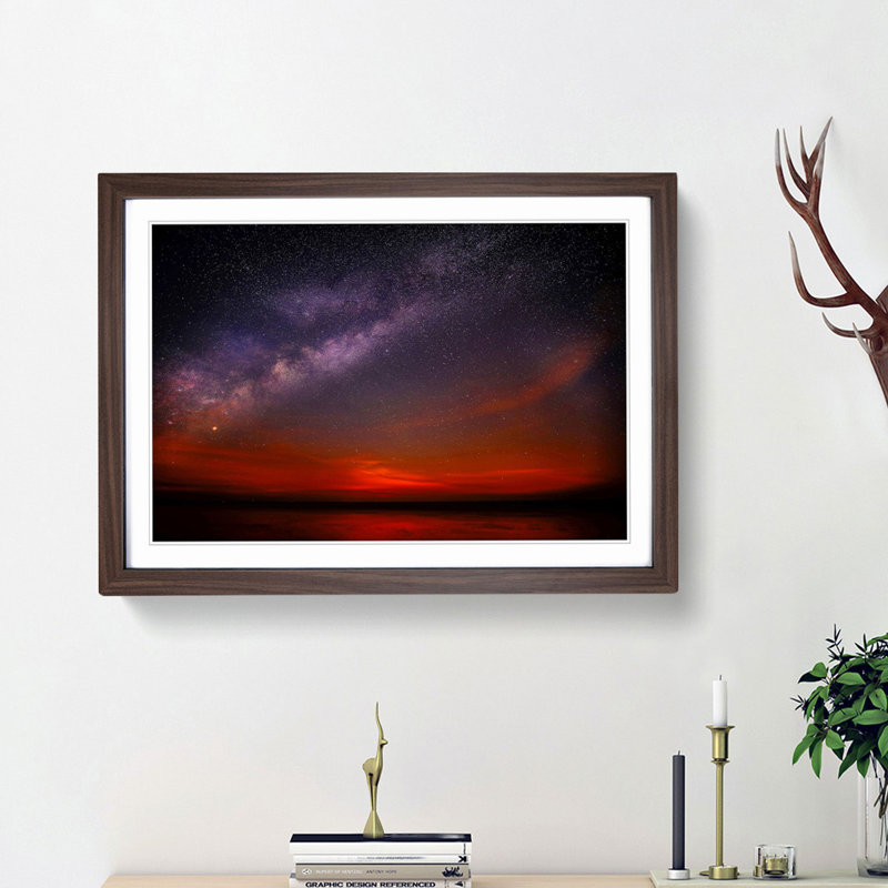 Beauty Of The Milky Way - Single Picture Frame Print, Walnut Framed, 24cm H x 33cm W x 2cm D