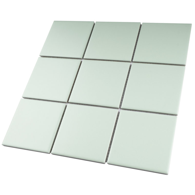 Porcetile 11.82 in. x 11.82 in. Squares Matte Porcelain Mosaic Wall and Floor Tile, Green