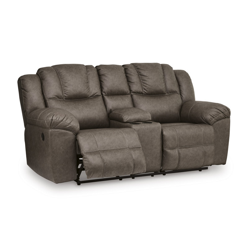 Causeuse inclinable avec console Emerald Peak, 2, 44" H x 82" W x 41" D