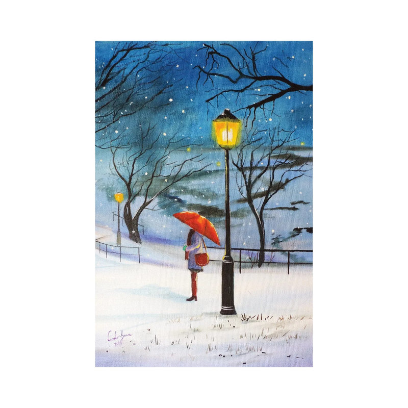 Umbrella For Winter by Gordon Bruce - Wrapped Canvas Print, 20.32 cm H x 30.48 cm W
