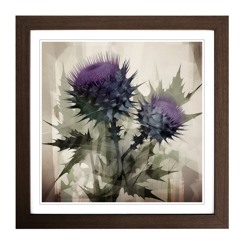 Thistle Constructivism - Framed Print, Walnut