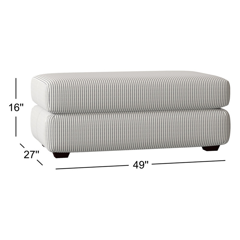 Emilio 49" Rectangle Ottoman, Cruise Adrift Woven Stripe