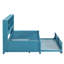 Lit de jour simple en métal avec couchette, ports, tablettes de rangement - rangement bleu, ports captivants