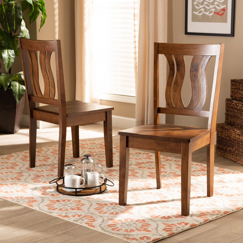 Arashel 17.7'' H Solid Wood Side Chair, Walnut Brown, Walnut Brown