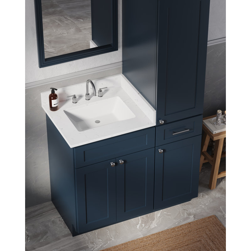 Meuble-lavabo simple 39 po Disar, Bleu