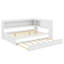 Élégant lit de jour en bois pleine grandeur avec tablettes intégrées, ports USB, éclairage à DEL doux et lit gigogne pratique-916594808