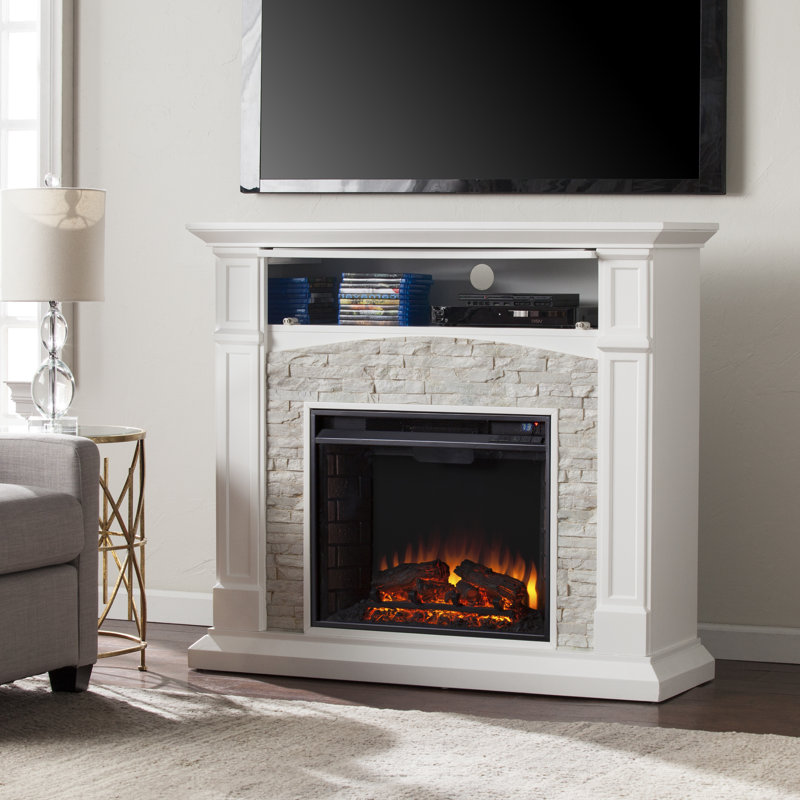 Caldina 45.75'' W White Electric Fireplace