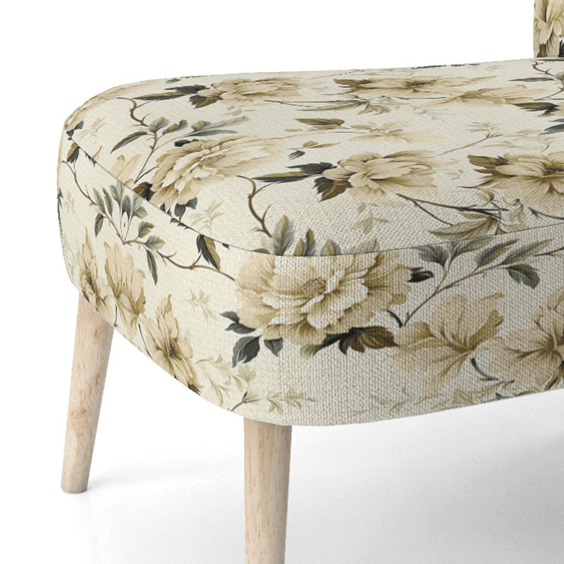 Chaise d'appoint rembourrée Cottage A, Motif victorien de simplicité minimaliste VI
