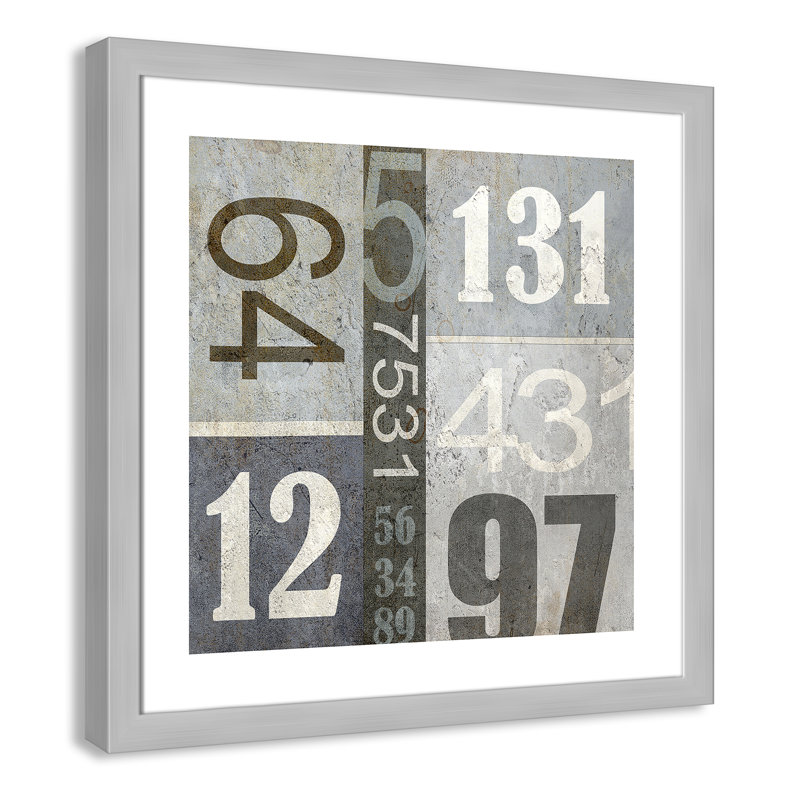 Art numérique encadré, H 22,5 po x l 22,5 po x P 0,6 po, Encadré plat argent