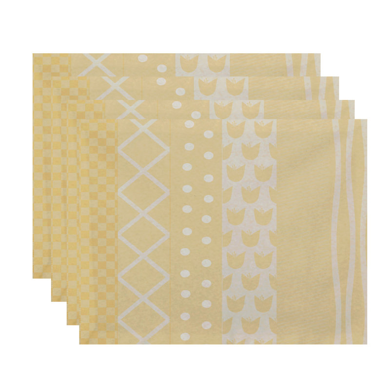 Josefa Polyester Geometric Rectangle Placemat, Yellow