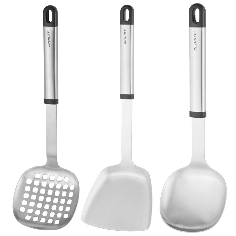 Essentials Stainless Steel 3-Piece Asian Cooking Utensil Set