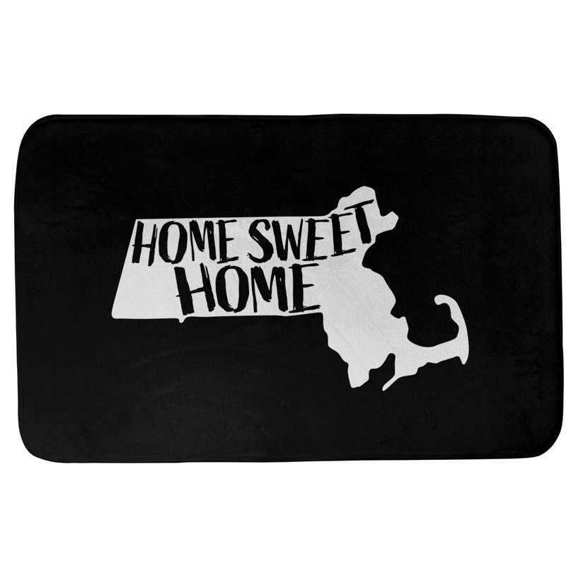 Tapis de bain antidérapant Colors, L 17 po x L 21 po, Rose, Home Sweet Massachusetts