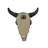 Paisley Turquoise Floral with Concho Heart Distressed Carved Cow Bull Skull Hanging Wall Décor