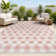 Drora Traditional Geometric Bold Gingham Salmon/Cream Indoor/Outdoor Rug