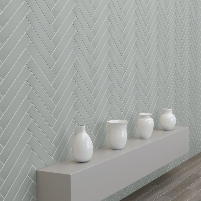 Love Note 3" x 12" Ceramic Wall Tile, Gray