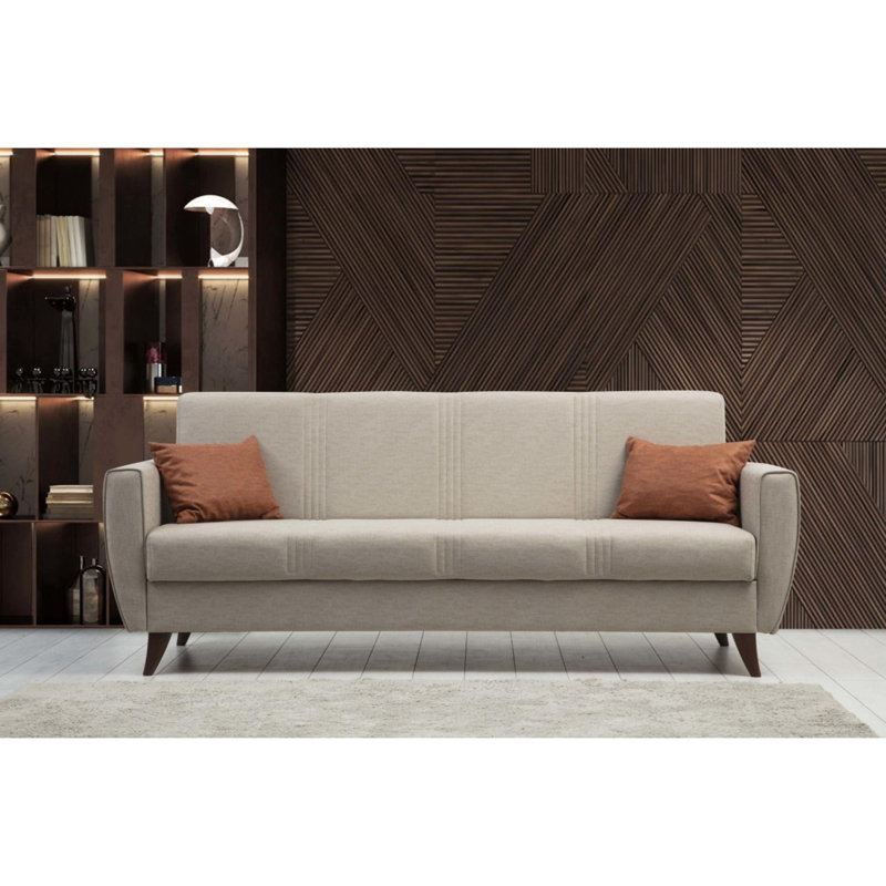 Allinson 207cm Upholstered Futon, Beige