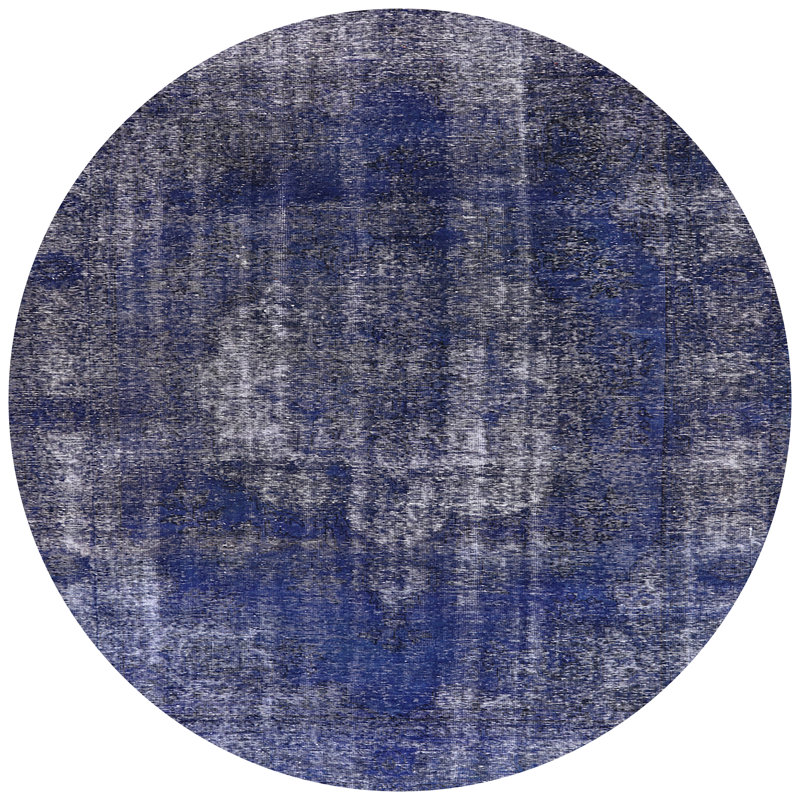Tapis oriental gris / bleu foncé Roddickton, Rond 4 pi
