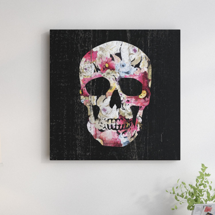 « pretty dead-crâne », impression sur toile, H 13,75 po x l 13,75 po, Toile avec cadre