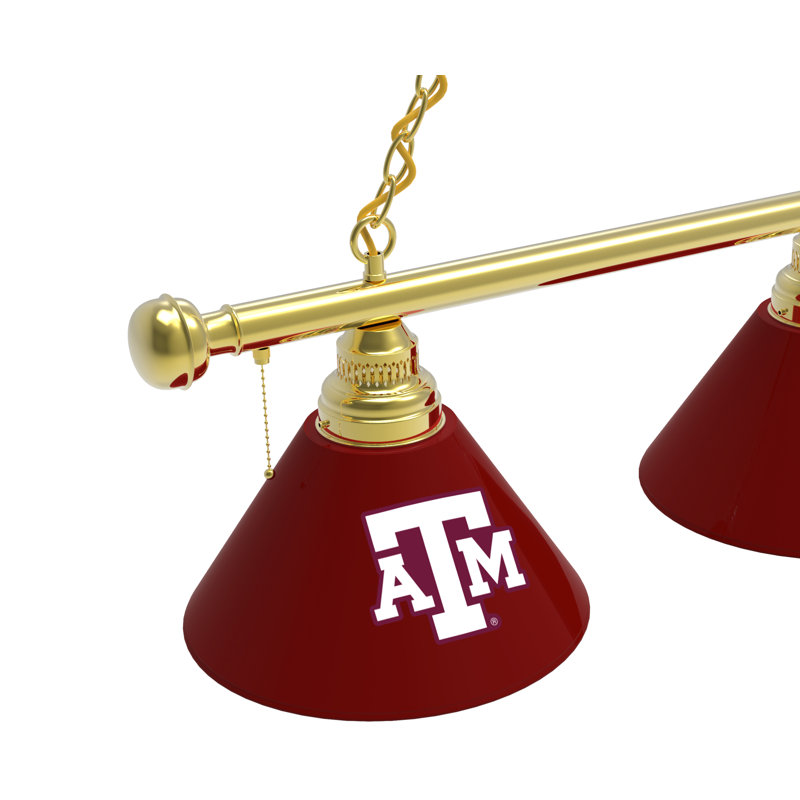 3 - Light Pool Table Lights Pendant, Brass, Texas A&M Aggies