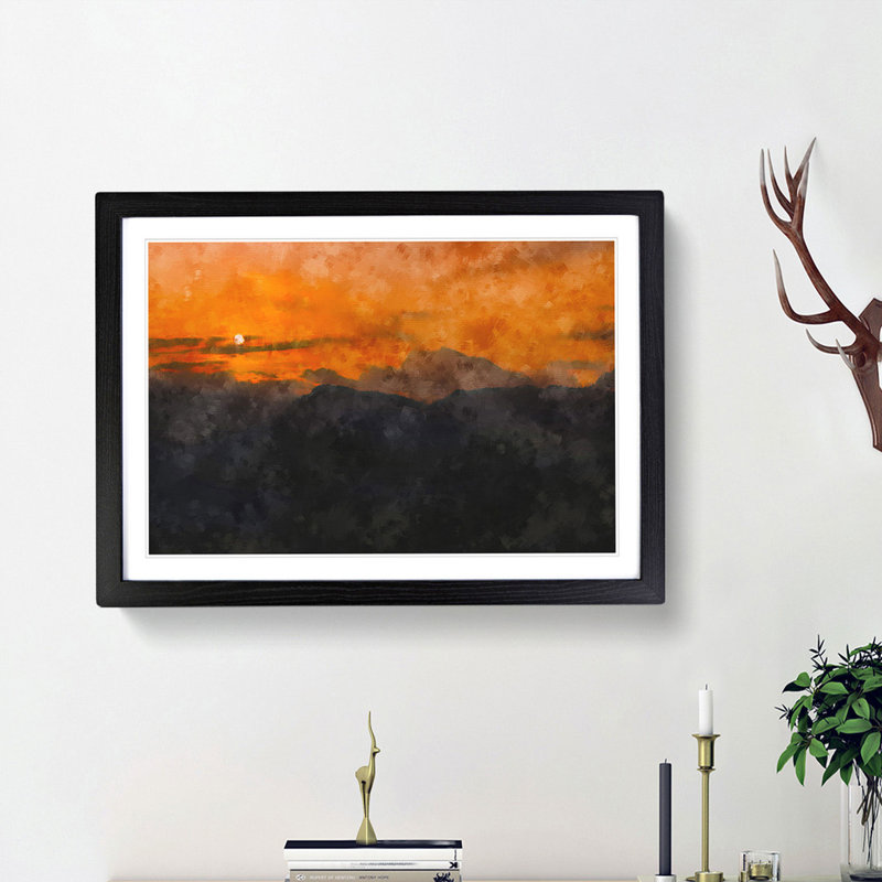 The Sunthe Mountains - Framed Print, Black Framed, 62cm H x 87cm W x 2cm D
