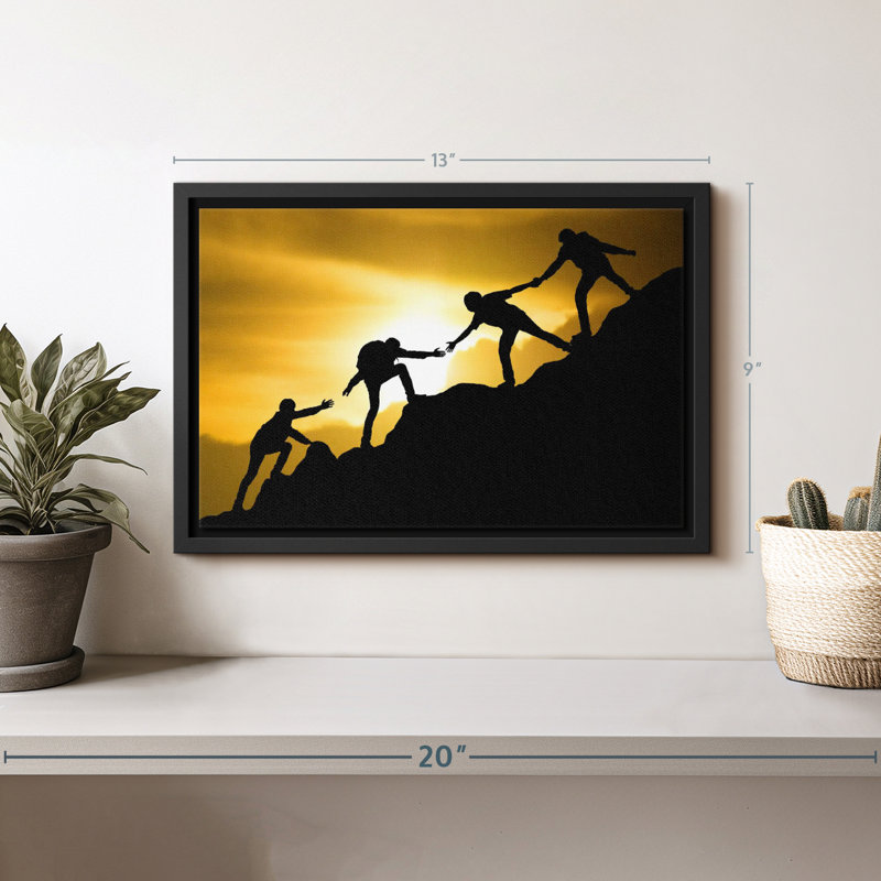 Impression sur toile «Climbing Teamwork», H 9 po x l 13 po