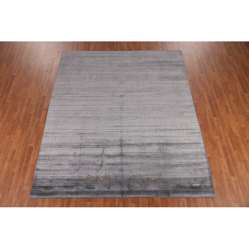 Handmade Gray Gabbeh Oriental Area Rug