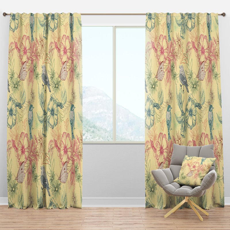 Panneau de rideau simple semi-diaphane avec passe-tringle Spring, l 52" x L 84"