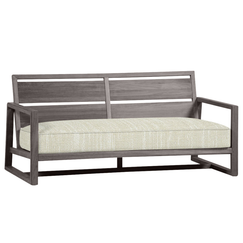 Avondale Teak Loveseat - Oyster, Oyster Teak, Welt, Rollo Cream