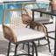 Ensemble de 3 barres de patio pivotantes avec coussins, conception en rotin torsadé tissé à la main-1053744901