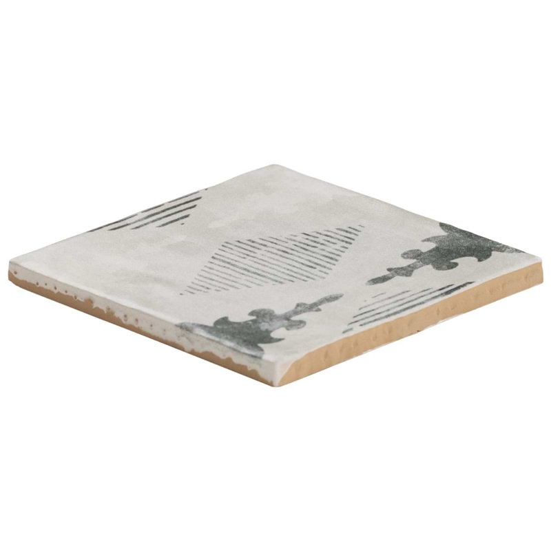 Paula Purroy Talia 5.11 In. X 5.11 In. Matte Ceramic Wall Tile (6.02 Sq. Ft. / Case), Aztec Blue Gray