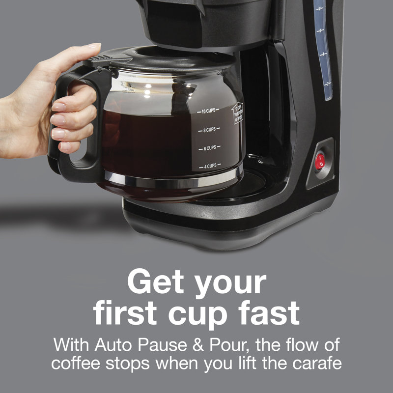  Cafetière compacte 12 tasses ProFcor Silex FrontFill, compatible avec les bouchons intelligents, noir, 43680G