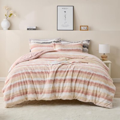 Simple&Opulence Fluffy Faux Fur Duvet Cover Set