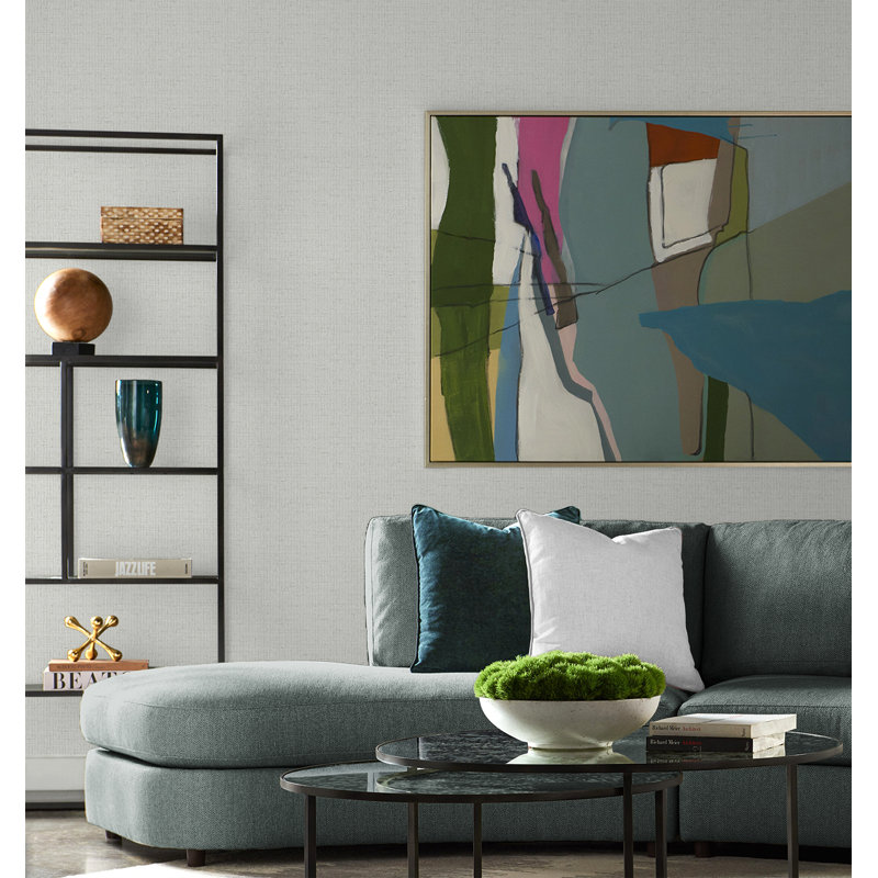 Rouleau de papier peint embossé 3D L 27 pi x l 27 po Chariyah, Gris aile