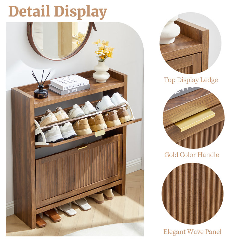 Armoire de rangement pour 12 paires de chaussures, Brown