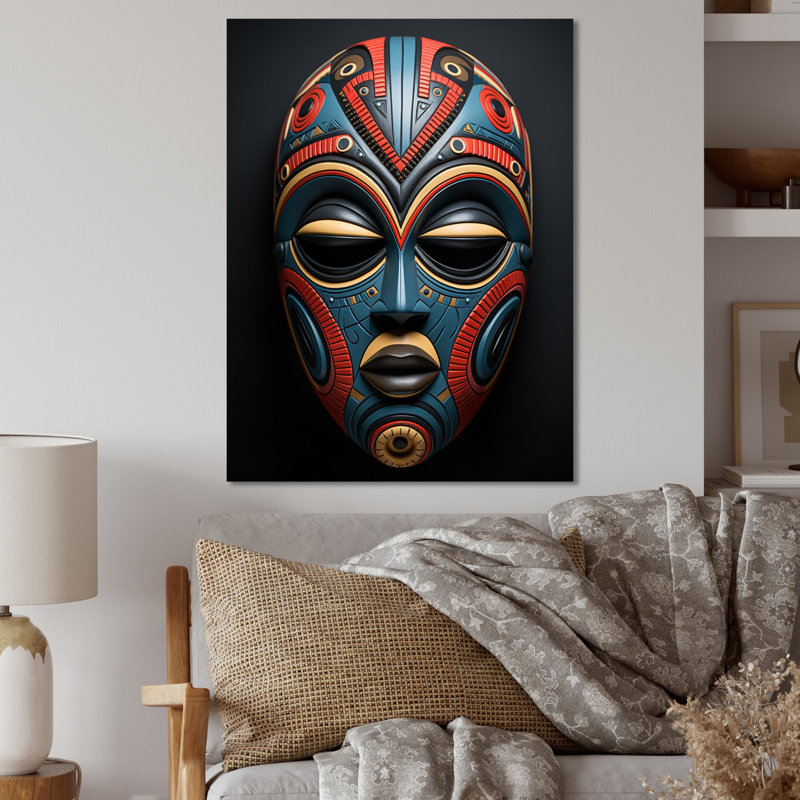 Tribal africain Pende Mask I - reproduction d'art tribal africain en métal, H 20 po x l 12 po x P 1 po
