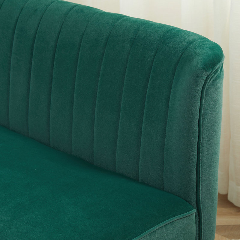 Maxen 2 Seater Loveseat, Dark Green, Polyester