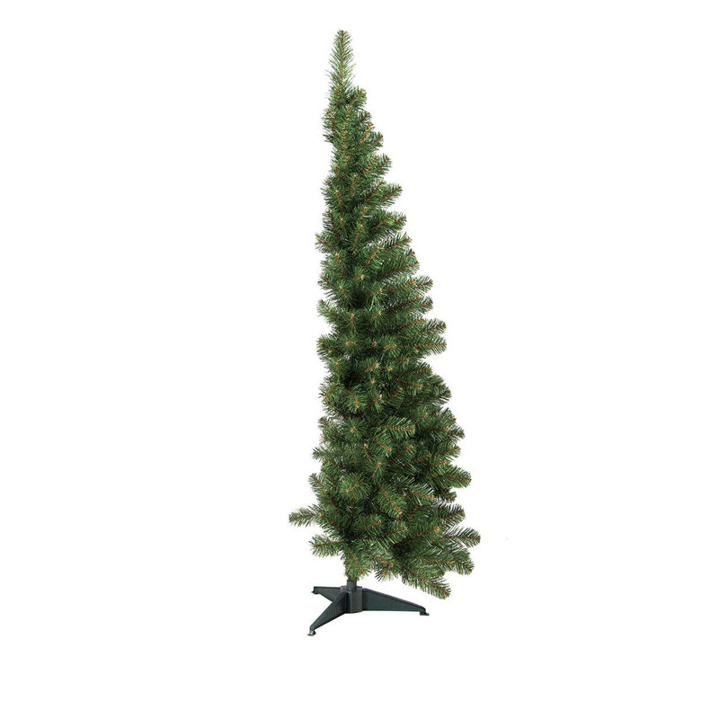 Christmas Tree Aosta, Extra Thick Artificial Half Wall Tree, Real Effect Tree In PVC, 5.91ft H