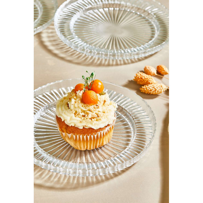 Elegant Dessert Plate Set (6 Pieces), 6.3 Inches, 100% Glass, Transparent | Ideal for Cakes, Pastries & Desserts | Not Dishwasher or Microwave Safe | Perfect for Entertaining & Special Occasions, Stylish and Durable