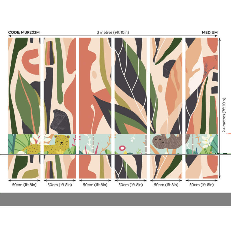 Auberta Mural, 240cm L x 300cm W , Orange