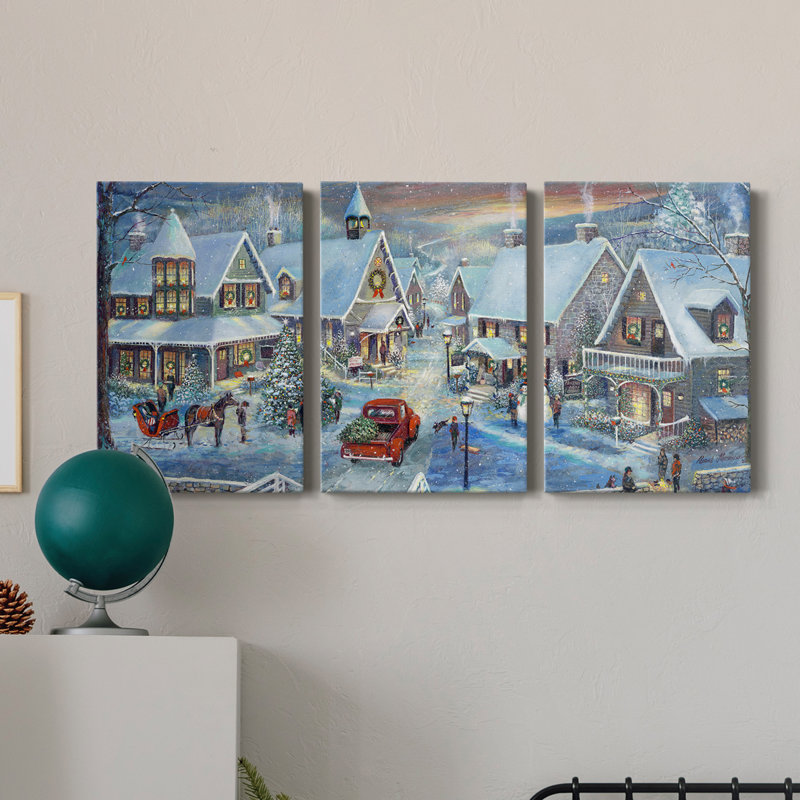 Célébrer la maison pour les fêtes - Toile tendue avec châssis de qualité supérieure - Prêt à être accroché
