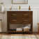 36" Walnut Single Sink Bathroom Vanity with Solid Surface Composite Top