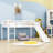 Twin Wood Low Loft Bed With Built-In Ladder And Slide-2126280286