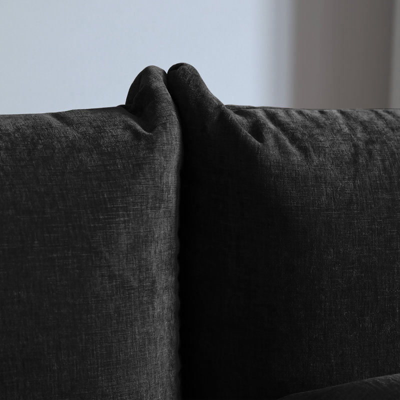 Causeuse modulaire en tissu 2 places Minarik, Chenille noir