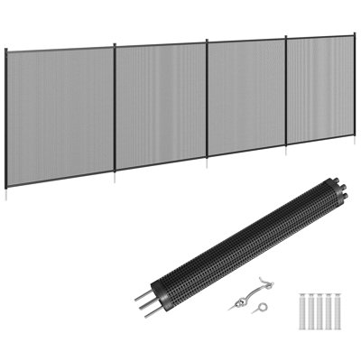 Removable Mesh Pool Safety Fence, Heavy-Duty PVC with Stainless Steel Feet for Easy DIY Installation, Protects Kids & Pets - 4x12 FT