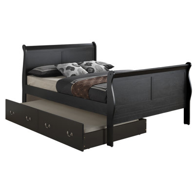 Lit double LouisPhillipe, noir