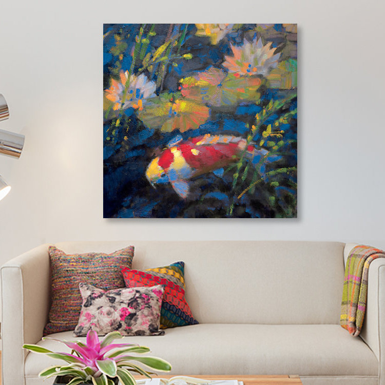 «Water Garden II», impression sur toile, H 12 po x l 12 po x P 0,75 po, Toile tendue, Pas de tapis