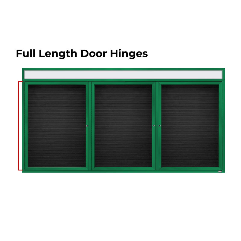 Carte à fixation murale délimitée directory cabinet, Vert thermolaqué, Trois, H 48 po x l 96 po