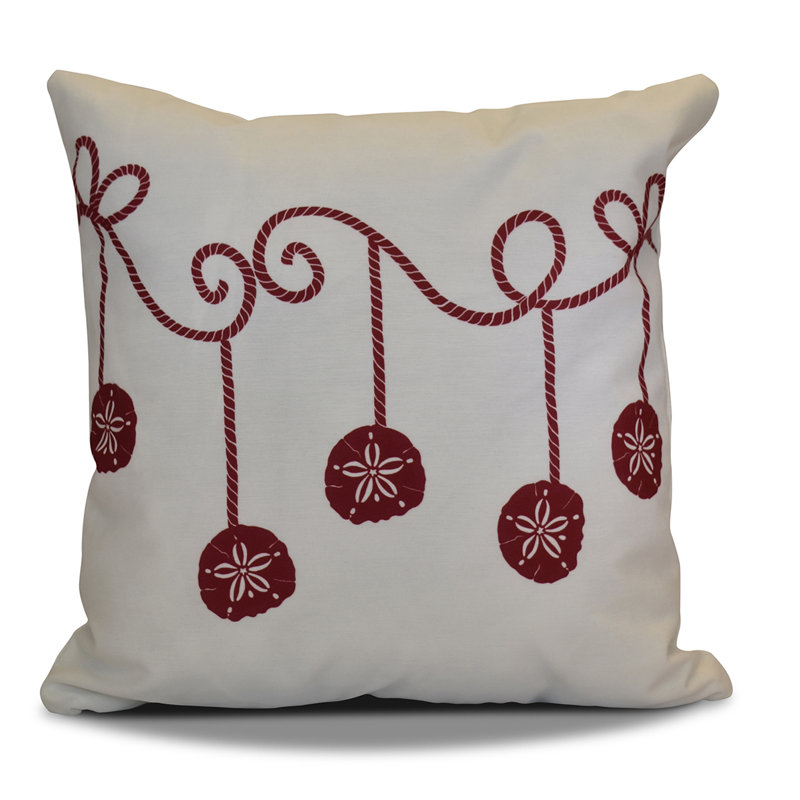 Coastal Christmas Square Pillow Cover & Insert, Cranberry, 20"x20"