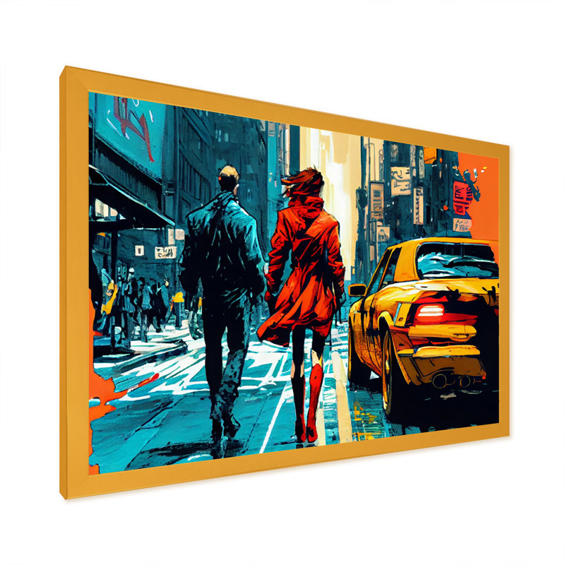 Art mural sur toile New York Love II - City New York, H 24 po x l 32 po x P 1 po, Impression dorée sur toile encadrée