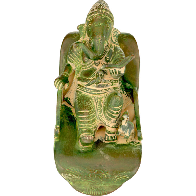 Ganesha lisant la figurine Mahabharata, Vert